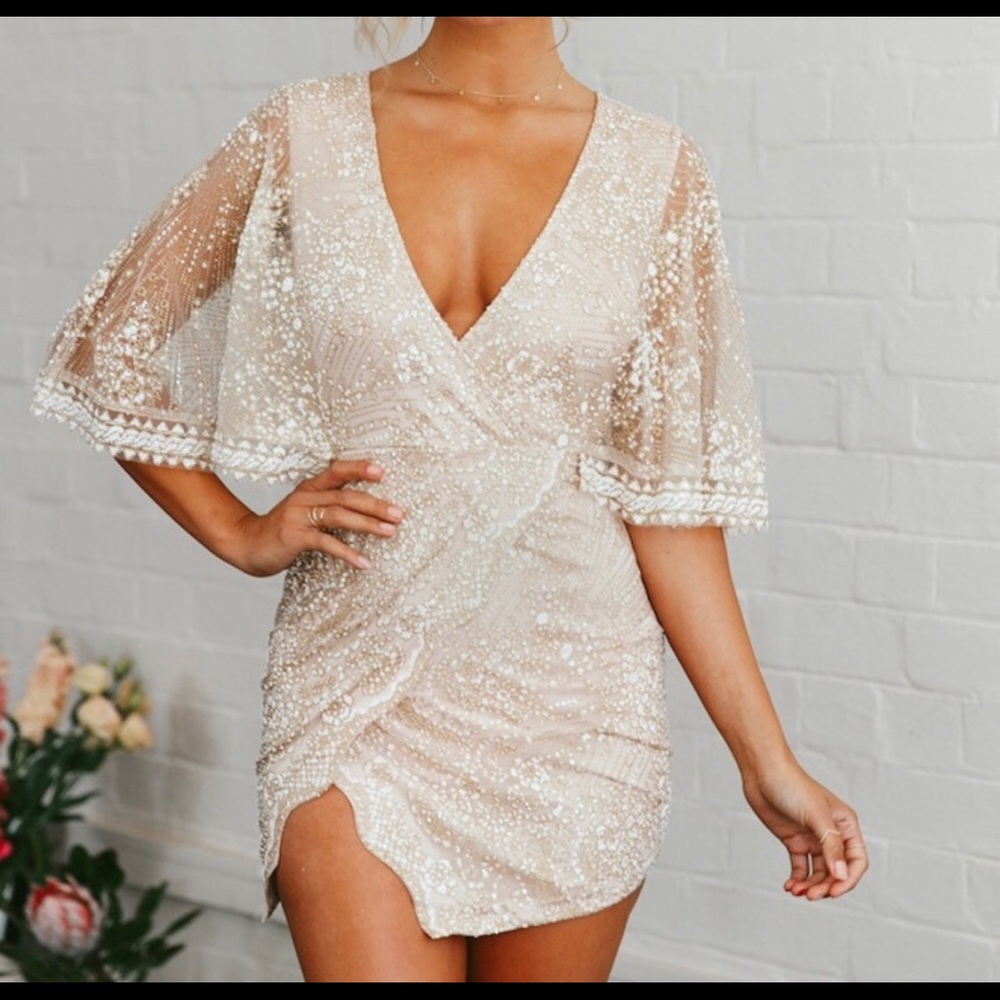 Hello Molly Evening Sun Dress -  Champagne